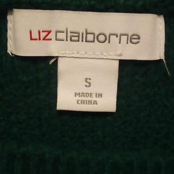 NWT - Liz Claiborne Green Long Sleeve Knit Sweater - Size Small - Picture 5 of 7